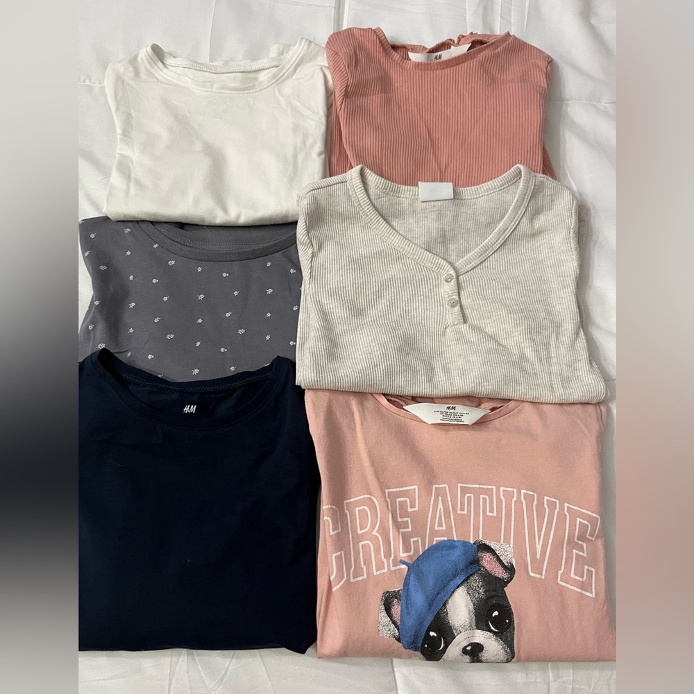 Girls Long Sleeve shirts bundle 6-7